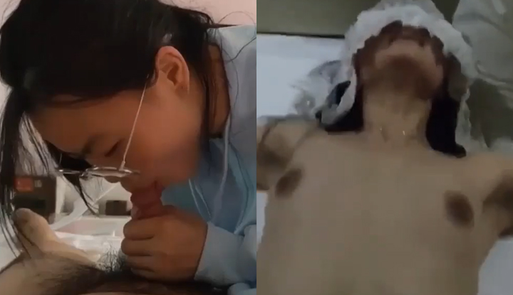 超淫大學生 吳詩涵 與男友性愛私拍！反差眼鏡妹露臉深喉口交 大屌猛插粉嫩騷穴 淫蕩叫聲堪比女優！ 1